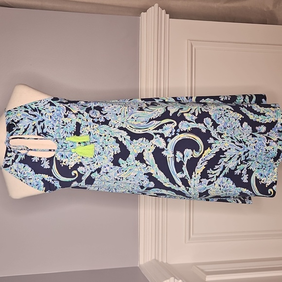 Lilly Pulitzer Margot Swing Dress In High Tide Scuba - Picture 8 of 9